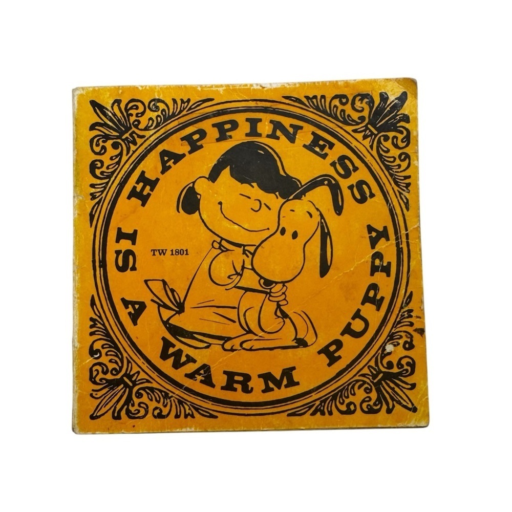 Happiness is a Warm Puppy by Charles Schulz Paperback VINTAGE Peanuts Book 1962